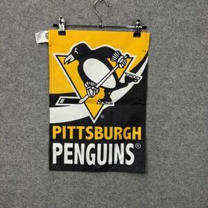 Evergreen NHL Pittsburgh‎ Penguins Garden Flag Burlap Double Sided 12.5x18